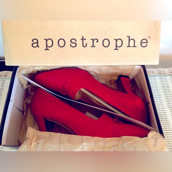 Red Satin pump bow detail 3 inch heel leather sole size 7.5 - Picture 15 of 16